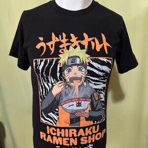Naruto Shippuden Ichiraku Ramen Shop Men's Black T Shirt Small Cotton